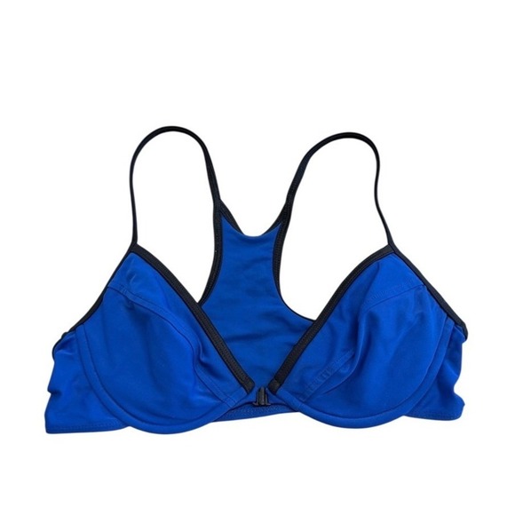 Victoria's Secret Y2K Royal Blue Black Trim Bikini Racerback Bottom M Top 34C‎ - Picture 2 of 11